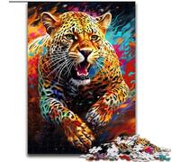 Puzzles Adultes 1000 pièces, Puzzles léopard Africain en Carton, Jeu Familial interactif, décoration d'intérieur DIY, Cadeau Stimulant pour Le Cerveau, 1000 pièces(26x38cm)