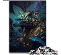Puzzles Adultes 1000 pièces, Puzzles panthère Abstraits colorés en Bois, Jeu Familial interactif, décoration d'intérieur DIY, Cadeau Stimulant pour Le Cerveau, 1000 pièces(50x75cm)