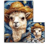 Puzzles Adultes 1000 pièces Puzzles Van Gogh Alpaga pour Adultes Jeu de réflexion, Jeu Familial interactif, adapté aux 14 Ans et Plus 26x38cm/10,23x14,96 Pouces