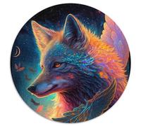 Puzzles Adultes 1000 pièces Spirit Wolf Puzzle Rond 1000 pièces Jeu Familial interactif, adapté aux 14 Ans et Plus (67,5x67,5cm)