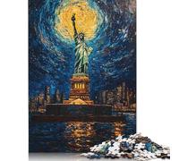 Puzzles Adultes 1000 pièces Statue de la Liberté Nuit Puzzles en Papier pour Adultes Jeux de Puzzle durables Cadeaux d'halloween 1000 pièces (75 x 50 cm)