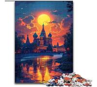 Puzzles Adultes 1000 pièces Taj Mahal coloré en Bois, Jeu Familial interactif, adapté aux 14 Ans et Plus 50x75cm pour Jeu interactif Familial