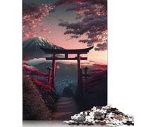 Puzzles Adultes 1000 pièces Torii Gate View MT Fuji Puzzles en Bois pour Adultes Puzzles Amusants 1000 pièces (75 x 50 cm)