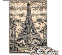 Puzzles Adultes 1000 pièces Tour Eiffel Vintage, Jeu interactif Familial, idéal pour Les Adolescents, Cadeau Casse-tête (Taille 50x75cm)