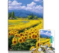 Puzzles Adultes 1000 pièces Tournesol, Aidez Le Cerveau à exercer des Jouets addictifs pour cultiver la Patience, Cadeau d'anniversaire (38x26cm)