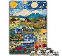 Puzzles Adultes 1000 pièces Tournesol Jeu Stimulant et Jeu Familial Décoration Murale Cadeaux d'anniversaire et de Noël Uniques 50x75cm