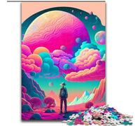 Puzzles Adultes 1000 pièces Univers Planète en Bois, pour Les 14 Ans et Plus 50x75cm Décoration d'œuvres d'art Jouet Intelligent pour Jeux d'intérieur en Famille