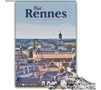 Puzzles Adultes 1000 pièces Visite de Rennes Difficile à réaliser mais Amusant et Humoristique avec Affiche et fiche de Questions-réponses Assorties (38x52cm) 1000 pièces