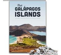 Puzzles Adultes 1000 pièces Visitez Les îles Galapagos Difficile à compléter mais Amusant et Humoristique avec Affiche et Feuille de Questions correspondantes (26x38cm) 1000 pièces