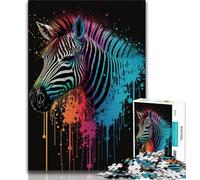 Puzzles Adultes 1000 pièces Zèbre Puzzles colorés pour Adolescents, idéal comme Cadeau pour Toute la Famille Convient aux Enfants de 14 Ans et Plus (Taille 38x26cm)