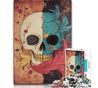 Puzzles Adultes 1000 Plumes de crâne 1000 pièces pour Adolescents, Jeux stimulants, décoration Murale, Cadeaux d'anniversaire et de Noël Uniques (Taille 38x26cm)