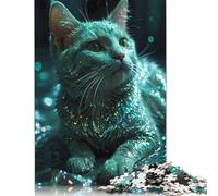 Puzzles Adultes 500 pièces Chat Mystique Puzzles pour Adultes Adolescents Adolescents Homme Femme Cadeau 500 pièces (52x38cm)
