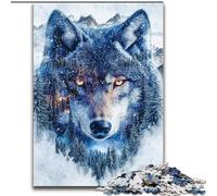Puzzles Adultes Aquarelle Loup 1000 pièces, stimulent Le Cerveau, stimulent la Patience, stimulent l'imagination, stimulent la créativité (50x75cm)