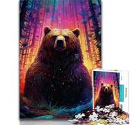 Puzzles Adultes Art Animal Ours 1000 pièces, Jouets éducatifs et Difficiles à Apprendre, Jeux de Famille, Cadeaux pour Amis et Famille (50x75cm)