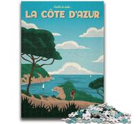 Puzzles Adultes Côte d'Azur 1000 pièces, Cadeau d'anniversaire pour Tuer Le Temps, décoration Murale pour 14 Ans et Plus (1000 pièces, 50x75cm)