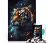 Puzzles Adultes de 1 000 pièces, Animaux cosmiques, Tigre, Jeux éducatifs avec Affiche et fiche de Questions-réponses Assorties, 50 cm x 75 cm, Adolescents de 14 Ans et Plus