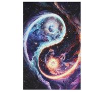 Puzzles Adultes De 1000 Pièces Fire and Ice Yin et Yang - Puzzle pour Enfants - Jouets Familial, Jeu Familial Amusant （78×53cm）