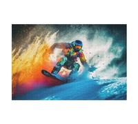 Puzzles Adultes De 1000 Pièces Snowboard - Puzzle pour Enfants - Jouets Familial, Jeu Familial Amusant （75×50cm）