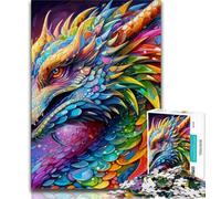 Puzzles Adultes Dragon Art psychédélique 1000 pièces, Jeu Familial Difficile, Anti-Stress, défi Difficile, Superbes Cadeaux et Jouets 50x75cm