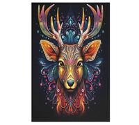 Puzzles Adultes en Animal cerf Puzzle en Bois De 1000 Pièces Difficiles Et De Défi pour Enfants, Jeu Familial Amusant （78×53cm）
