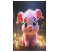 Puzzles Adultes en Animal Cochon Puzzle en Bois De 1000 Pièces Difficiles Et De Défi pour Enfants, Jeu Familial Amusant 78×53cm