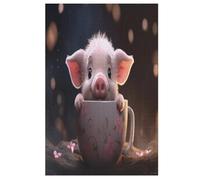 Puzzles Adultes en Animal Cochon Puzzle en Bois De 1000 Pièces Difficiles Et De Défi pour Enfants, Jeu Familial Amusant 78×53cm