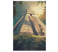 Puzzles Adultes en Chichen Itza Puzzle en Bois De 1000 Pièces Difficiles Et De Défi pour Enfants, Jeu Familial Amusant （78×53cm）