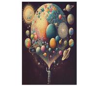 Puzzles Adultes en Colorful Planète Puzzle en Bois De 1000 Pièces Difficiles Et De Défi pour Enfants, Jeu Familial Amusant 78×53cm