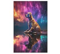 Puzzles Adultes en étoile Dog Puzzle en Bois De 1000 Pièces Difficiles Et De Défi pour Enfants, Jeu Familial Amusant （78×53cm）