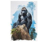 Puzzles Adultes en Gorille Puzzle en Bois De 1000 Pièces Difficiles Et De Défi pour Enfants, Jeu Familial Amusant （78×53cm）