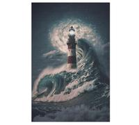 Puzzles Adultes en Phare Puzzle en Bois De 1000 Pièces Difficiles Et De Défi pour Enfants, Jeu Familial Amusant 78×53cm