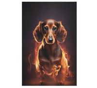 Puzzles Adultes en Teckel Dog Puzzle en Bois De 1000 Pièces Difficiles Et De Défi pour Enfants, Jeu Familial Amusant 78×53cm