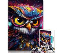 Puzzles Adultes Fantasy Art Owl 1000 pièces, Jeux d'activités familiales Difficiles et stimulants, Jouet à Faire soi-même pour décoration Murale de la Maison, Cadeaux 50x75cm