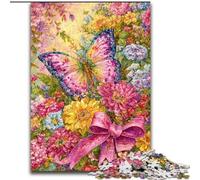 Puzzles Adultes Fleurs Papillons 1000 pièces, Jouets addictifs pour stimuler l'intelligence cérébrale, Cadeaux d'anniversaire pour Les 14 Ans et Plus (26x38cm)