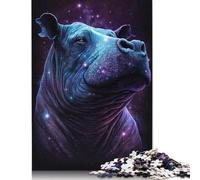 Puzzles Adultes Galaxy Animal Hippo 1000 pièces, Casse-tête Amusant pour Enfants de 12 Ans et Plus, Cadeau de Noël 1000 pièces (75 x 50 cm)