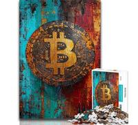 Puzzles Adultes Graffiti Bitcoin 1000 pièces, Difficiles à compléter mais Amusants et Humoristiques avec Affiche et fiche de Questions-réponses Assorties 38x26cm