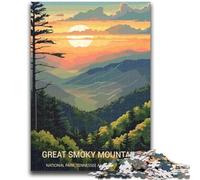 Puzzles Adultes Great Smoky Mountains 1000 pièces Difficiles, Jeux Amusants en Famille, activités à la Maison, Cadeaux d'anniversaire, Cadeaux de Voyage 1000 pièces (50x75cm)