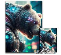 Puzzles Adultes Ours mécanique 1000 pièces Puzzles Jeu de défi cérébral pour Adolescents et Interaction familiale 26x38cm/10,23x14,96 Pouces