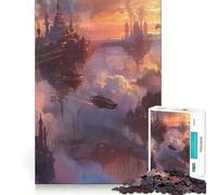 Puzzles Adultes Steampunk Gratte-Ciel 1000 pièces Améliore la mémoire Calme et sérénité Objet de Collection aux Bords Nets 50x75cm