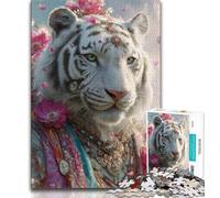 Puzzles Adultes Style Japonais Tigre 1000 pièces, Jouets éducatifs et Difficiles à Apprendre, Jeux de Famille, Cadeaux pour Amis et Famille 38x26cm