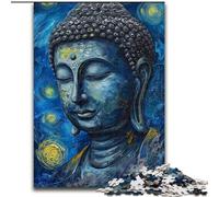 Puzzles Adultes Style Nuit étoilée Bouddha 1000 pièces Jeu Difficile et Stimulant Jeu éducatif en Famille pour Anniversaire, Noël (50x75cm)