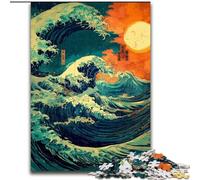 Puzzles Adultes Vagues japonaises 1000 pièces, adaptés aux 14 Ans et Plus. Un Plaisir en Famille idéal comme Cadeau pour Toute la Famille (26x38cm).