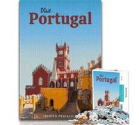 Puzzles Adultes Visit Portugal 1000 pièces, Jeux éducatifs et Difficiles pour Toute la Famille, avec Affiche et fiche de Questions-réponses Assorties, 75x50cm