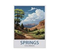 Puzzles,Affiche de Voyage Vintage de Springs Colorado,1000 Pièces Jigsaw Puzzle Éducatif Intellectuel Décompression Fun Famille Jeu/Vacances Noël(75x50cm)-BF6