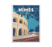 Puzzles，Affiche de Voyage Vintage en France Arènes de Nîmes，Adultes Puzzle en Papier, Loisirs Divertissement Jeu Jouet-1000 Pièces（50x70cm）-BM36