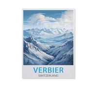 Puzzles,Affiche de Voyage Vintage Verbier Suisse,1000 Pièces Jigsaw Puzzle Éducatif Intellectuel Décompression Fun Famille Jeu/Vacances Noël(75x50cm)-AQ46