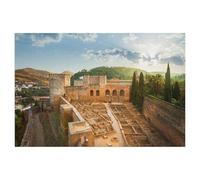 Puzzles，Alhambra de Grenade au Lever du Soleil, site du Patrimoine Mondial de l’UNESCO，1000 Pièces Jigsaw Puzzle Éducatif Intellectuel Décompression Fun Famille Jeu/Vacances Noël（50x70cm）-T35