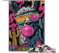 Puzzles Alpaga Art pour Adultes 1000 pièces, Jouets addictifs pour stimuler l'intelligence cérébrale, Cadeaux d'anniversaire pour Les 14 Ans et Plus 50x75cm