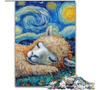 Puzzles Alpaga Ciel Nocturne Adulte 1000 Pièces, Jeux Éducatifs Décoration Maison Cadeau Anniversaire, Cadeaux, Art Mural (26x38cm)