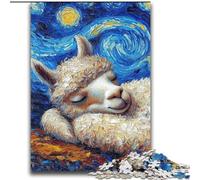 Puzzles Alpaga Ciel Nocturne pour Adolescents 2000 Puzzles, Art Intéressant Réduction du Stress Liste de Souhaits avec Père Noël pour Les 14 Ans (70x100cm)